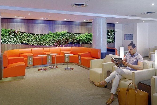 Sydney Airport Plaza Premium Lounge - Airport views and the green botanical wall