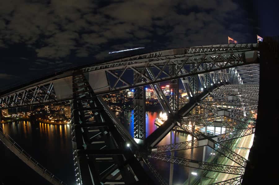 Sydney: BridgeClimb Sydney Harbour Summit Night - The night views: Opera House, Darling Harbour, and a skyline you can read